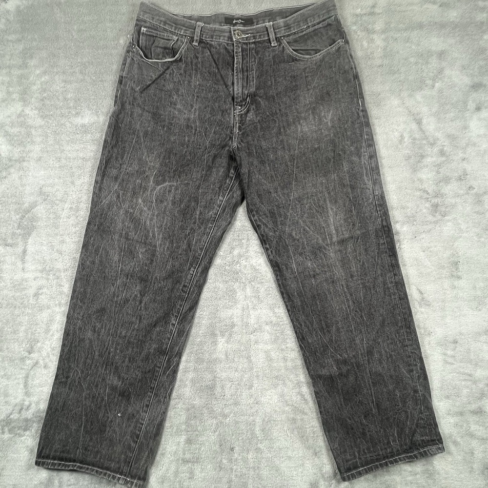 Sean John Embroidered Wide Leg Jean Men Relaxed Streetwear Baggy Denim 38X33 Y2K - Picture 3 of 8